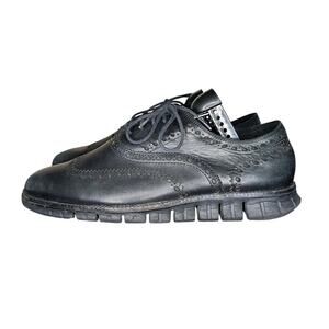 Mens Cole Haan ZERØGRAND Leather Wingtip Oxfords Size 10 Black